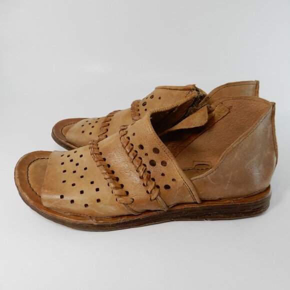 A.S.98 Reign Boho Flat Sandals Size 37 6.5 7 Camel Brown Leather NEW $250 - Picture 5 of 14